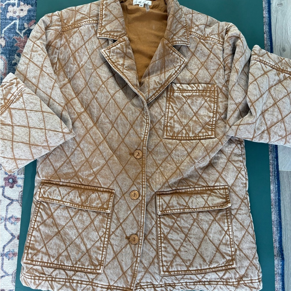 Young Fabulous & Broke Walter Quilted Shacket M, Honey